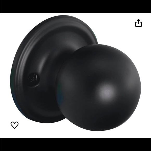 Copper Creek BK2090BC Ball Knob Dummy Function Door Knob, 1 Pack, Black - Picture 1 of 8